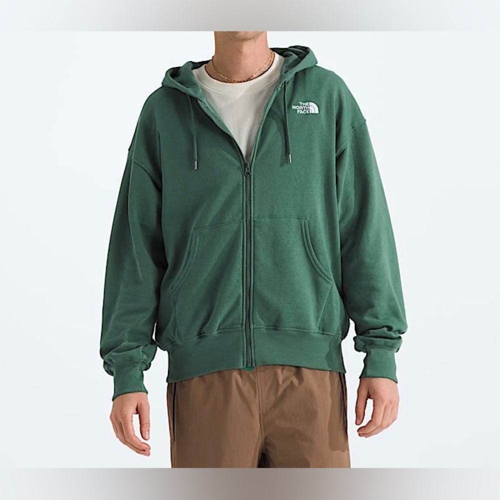 The North Face Men's Evolution Full-Zip Logo Hoodie ✨ Duck Green Size Large - Picture 3 of 16
